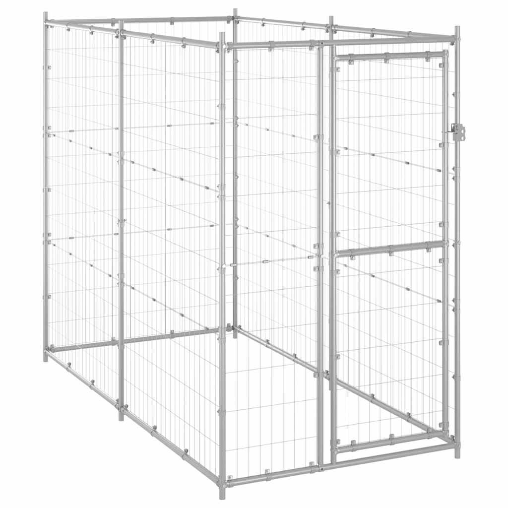 vidaXL Κλουβί Σκύλου Εξ. Χώρου Γαλβαν. Χάλυβας 110 x 220 x 180 εκ.