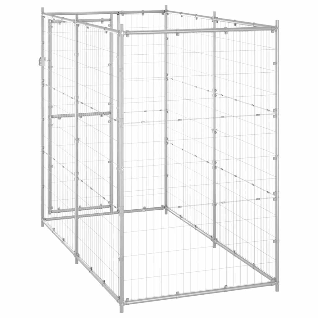 vidaXL Κλουβί Σκύλου Εξ. Χώρου Γαλβαν. Χάλυβας 110 x 220 x 180 εκ.
