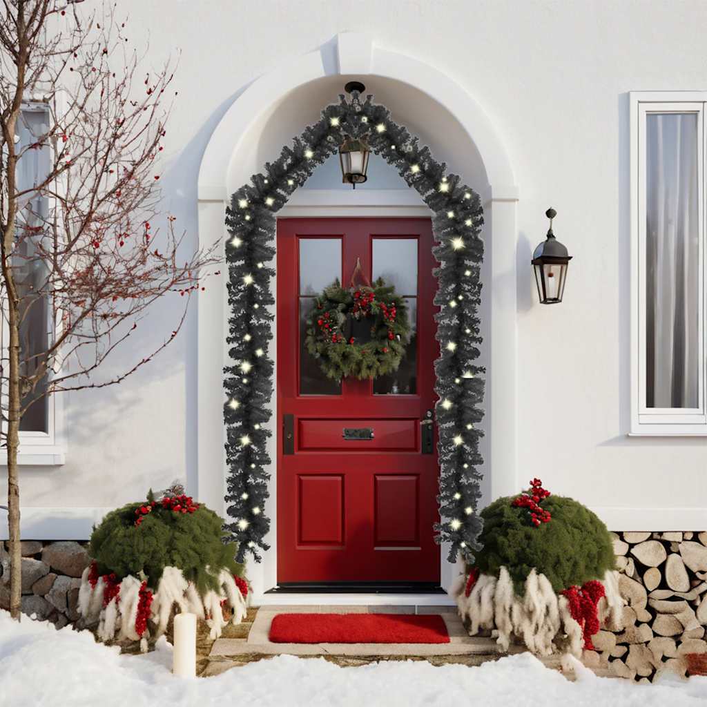 vidaXL Γιρλάντα Χριστουγεννιάτικη με Λαμπάκια LED Μαύρη 10 μ.