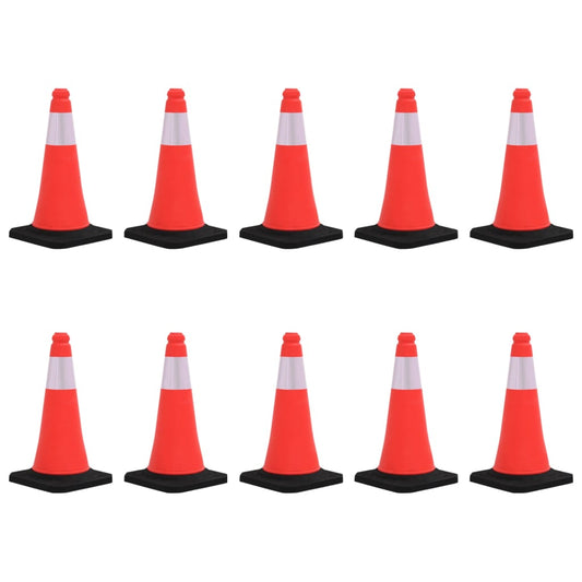 vidaXL Κώνοι Σήμανσης Ανακλαστικοί με Βαριά Βάση 10 τεμ. 50 εκ.