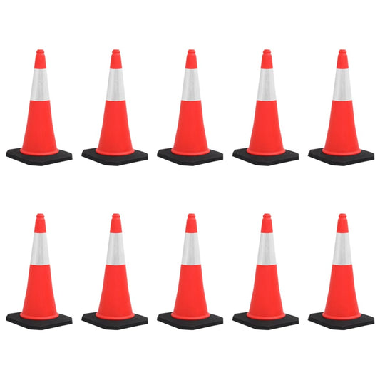 vidaXL Κώνοι Σήμανσης Ανακλαστικοί με Βαριά Βάση 10 τεμ. 75 εκ.