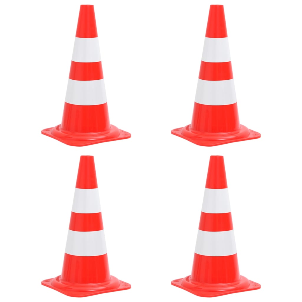 vidaXL Κώνοι Σήμανσης Ανακλαστικοί 4 τεμ. Κόκκινο / Λευκό 50 εκ.