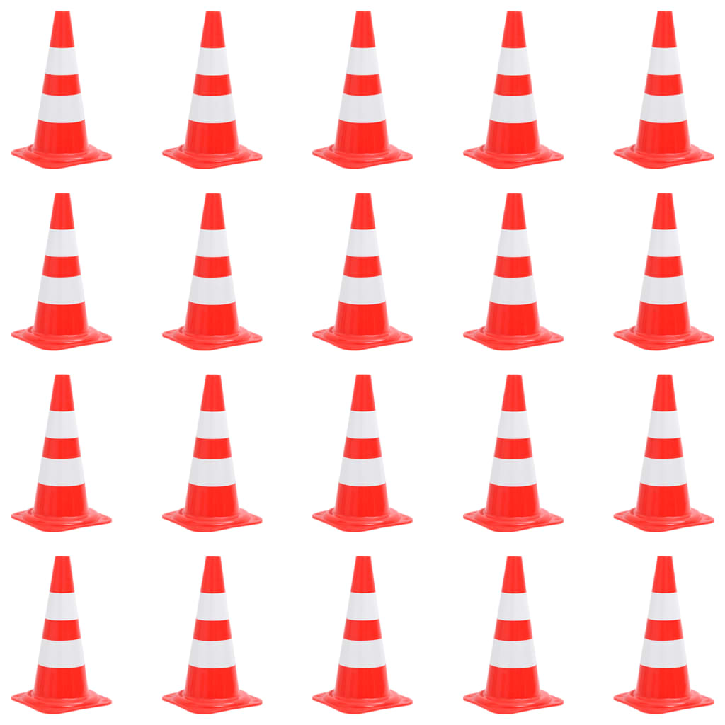 vidaXL Κώνοι Σήμανσης Ανακλαστικοί 20 τεμ. Κόκκινο / Λευκό 50 εκ.