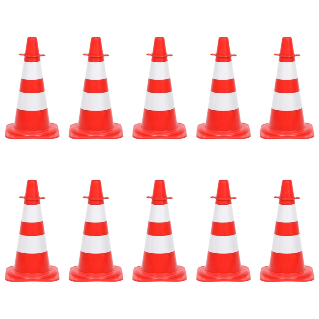 vidaXL Σετ Κώνοι Σήμανσης με Κόκκινη / Λευκή Αλυσίδα 10 Μέτρων