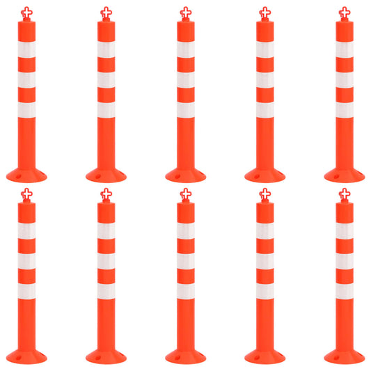 vidaXL Κολωνάκια Σήμανσης με Αλυσίδα 10 τεμ. 75 εκ. από Πολυαιθυλένιο