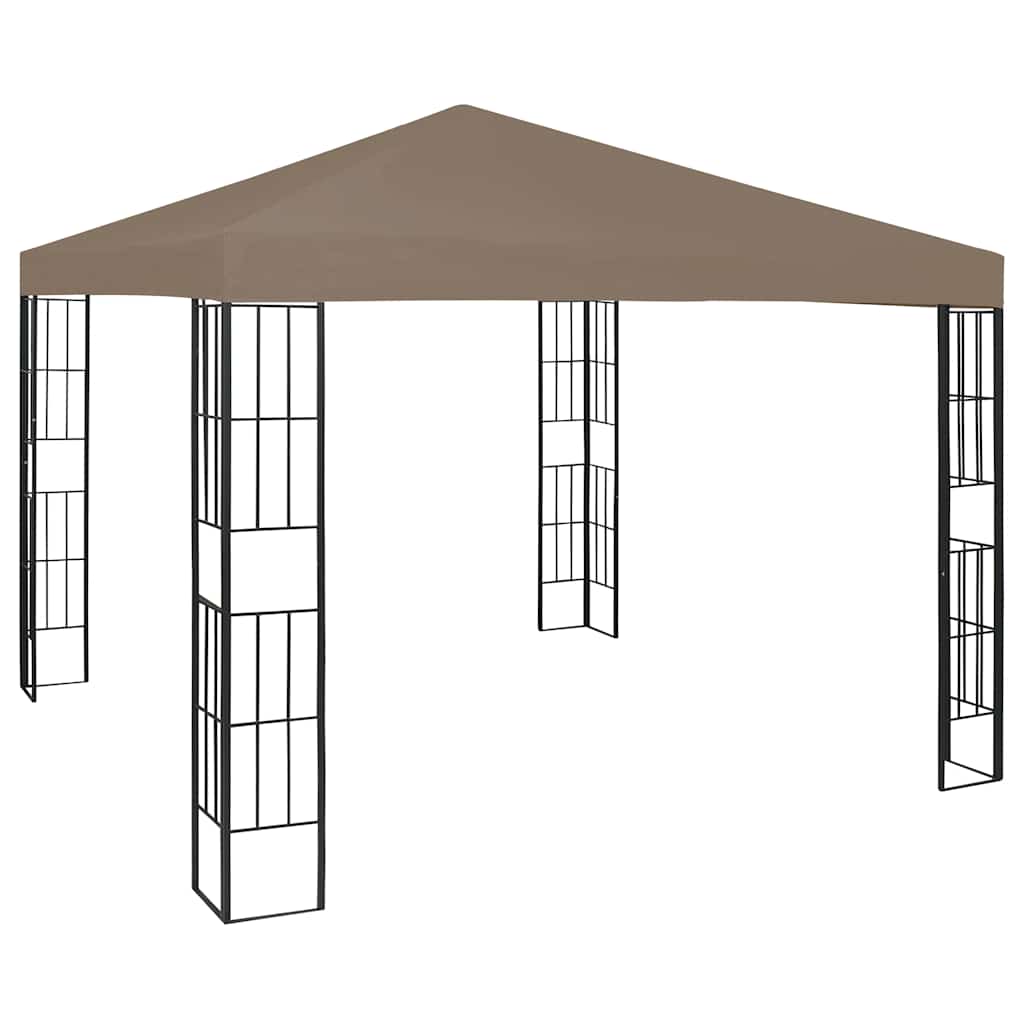 vidaXL Κιόσκι με Φωτάκια LED Taupe 3 x 3 μ.