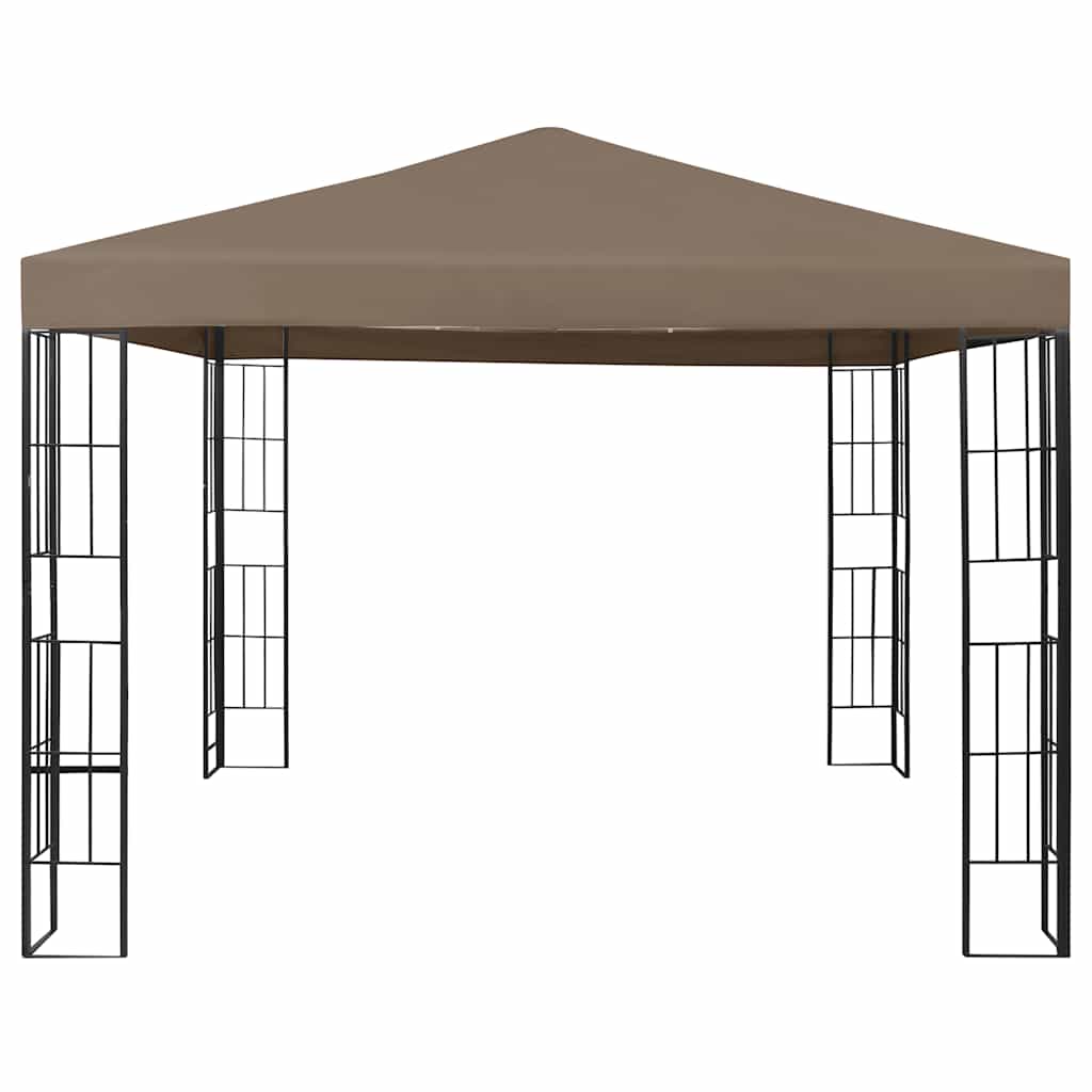 vidaXL Κιόσκι με Φωτάκια LED Taupe 3 x 3 μ.