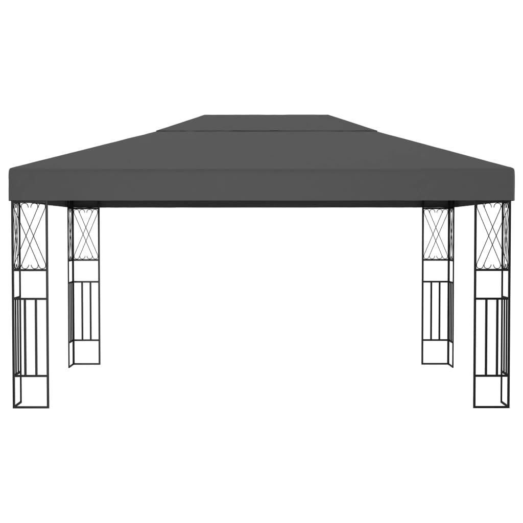 vidaXL Κιόσκι με Φωτάκια LED Ανθρακί 3 x 4 μ. Υφασμάτινο
