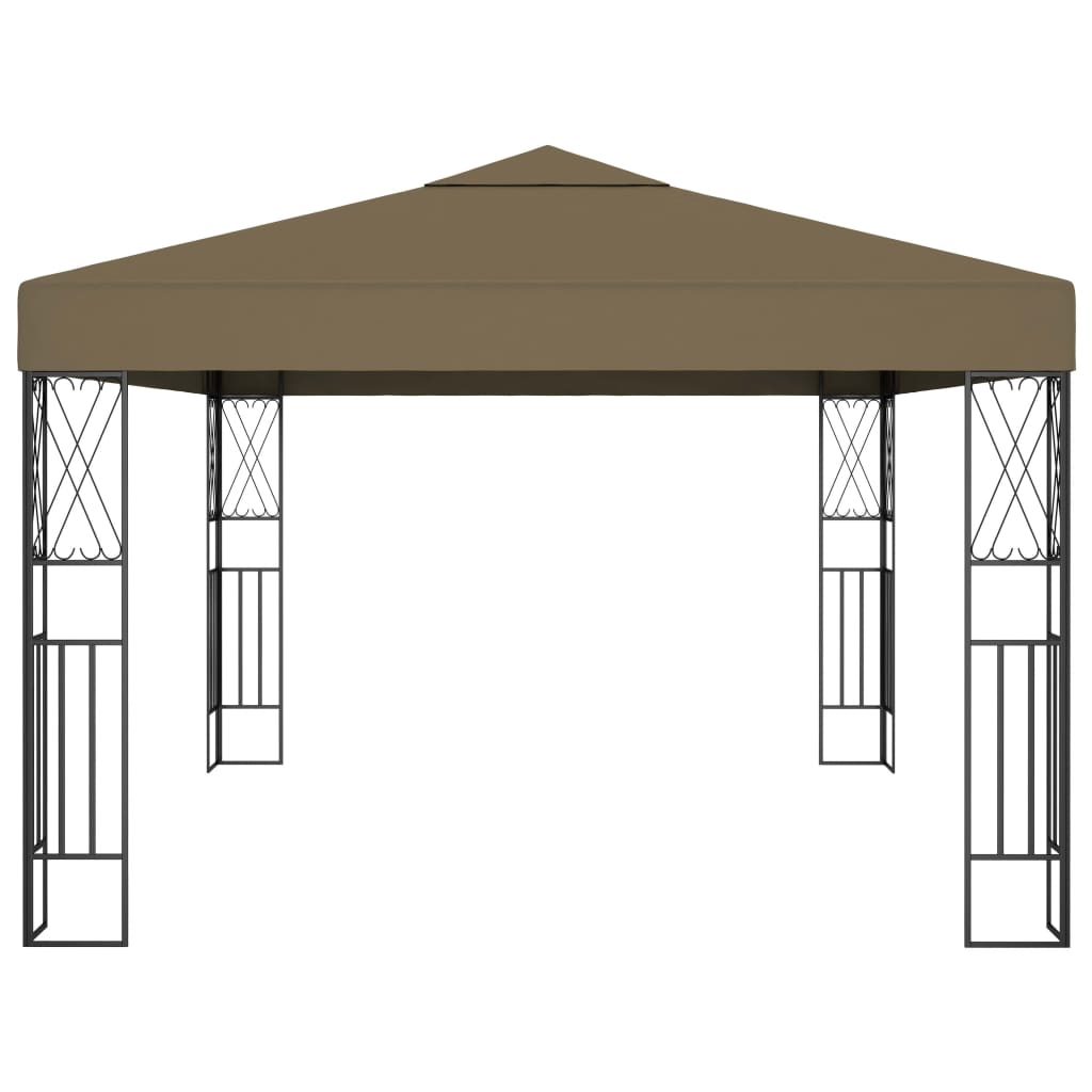 vidaXL Κιόσκι με Φωτάκια Taupe LED 3 x 4 μ. Υφασμάτινο