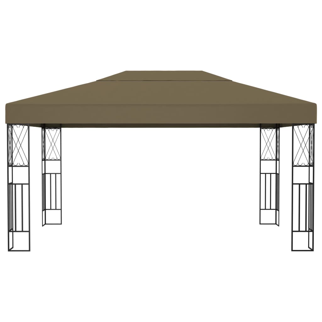 vidaXL Κιόσκι με Φωτάκια Taupe LED 3 x 4 μ. Υφασμάτινο