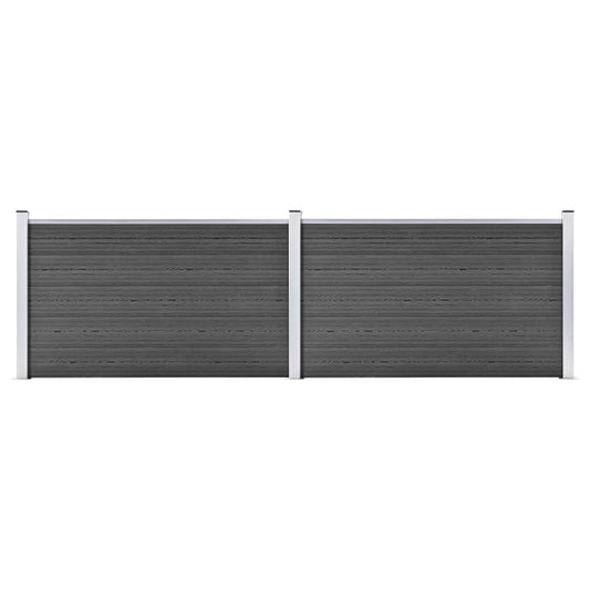 vidaXL Σετ Πάνελ Περίφραξης Μαύρο 353 x 105 εκ. από WPC