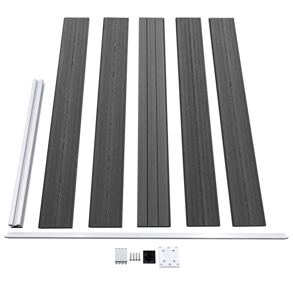 vidaXL Σετ Πάνελ Περίφραξης Μαύρο 353 x 105 εκ. από WPC