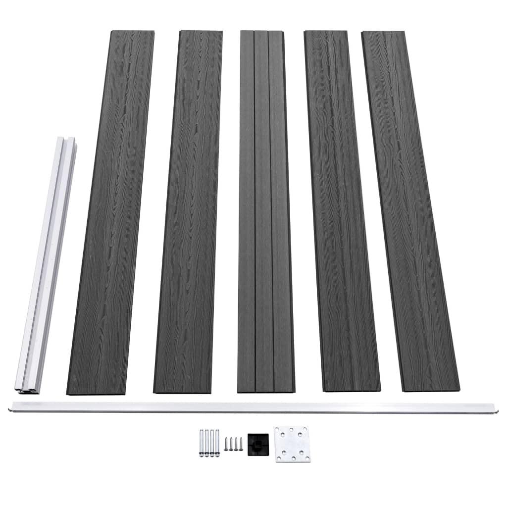 vidaXL Σετ Πάνελ Περίφραξης Μαύρο 872 x 105 εκ. από WPC