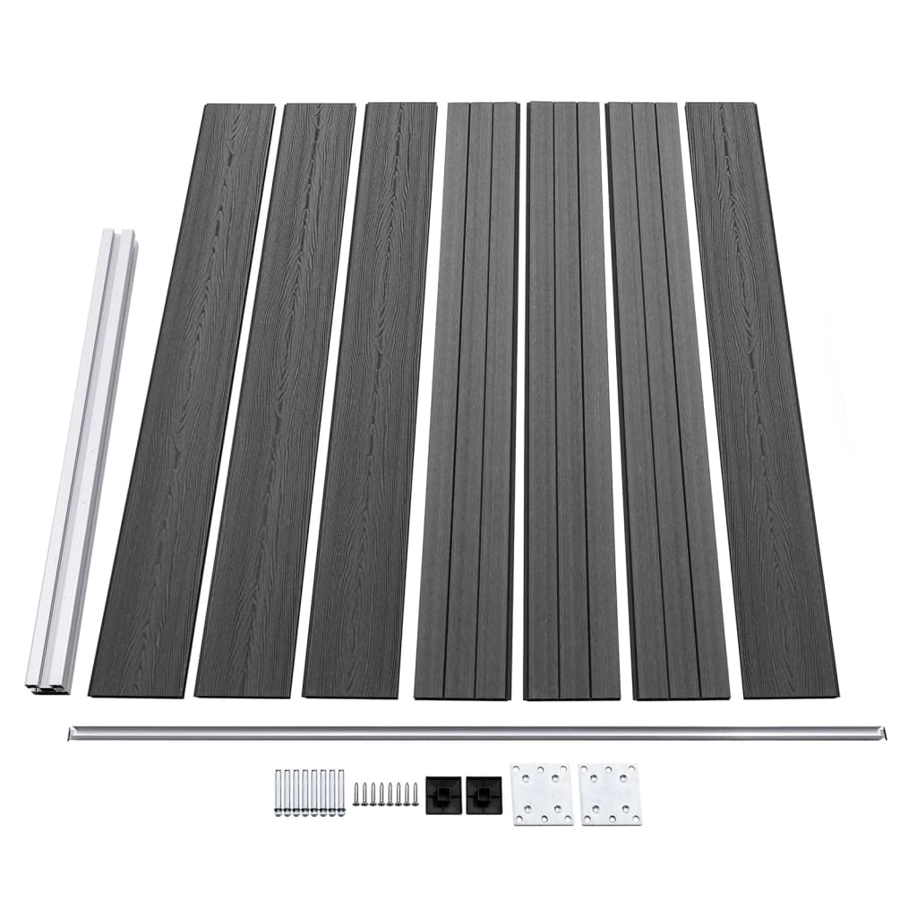 vidaXL Σετ Πάνελ Περίφραξης Μαύρο 353 x 146 εκ. από WPC