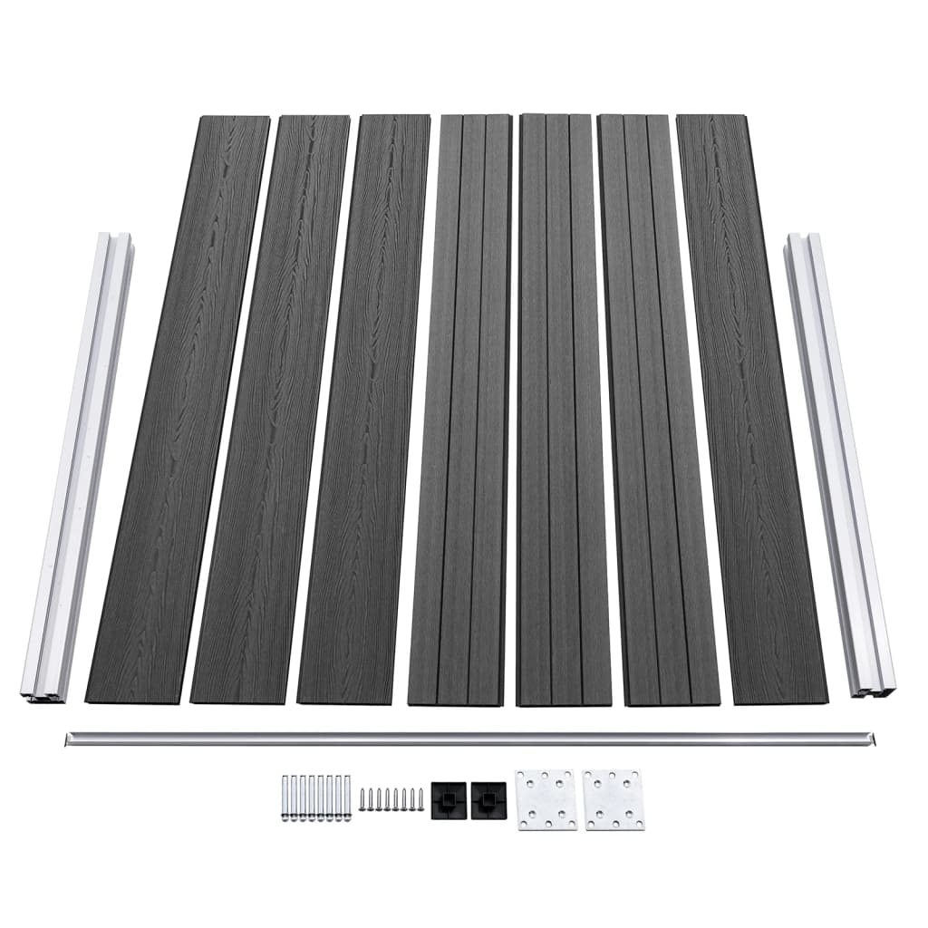 vidaXL Σετ Πάνελ Περίφραξης Μαύρο 353 x 146 εκ. από WPC