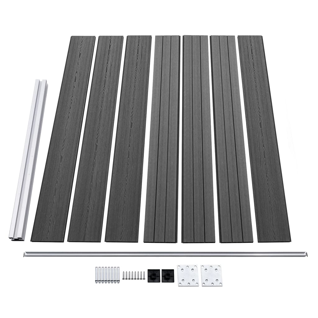 vidaXL Σετ Πάνελ Περίφραξης Μαύρο 526 x 146 εκ. από WPC