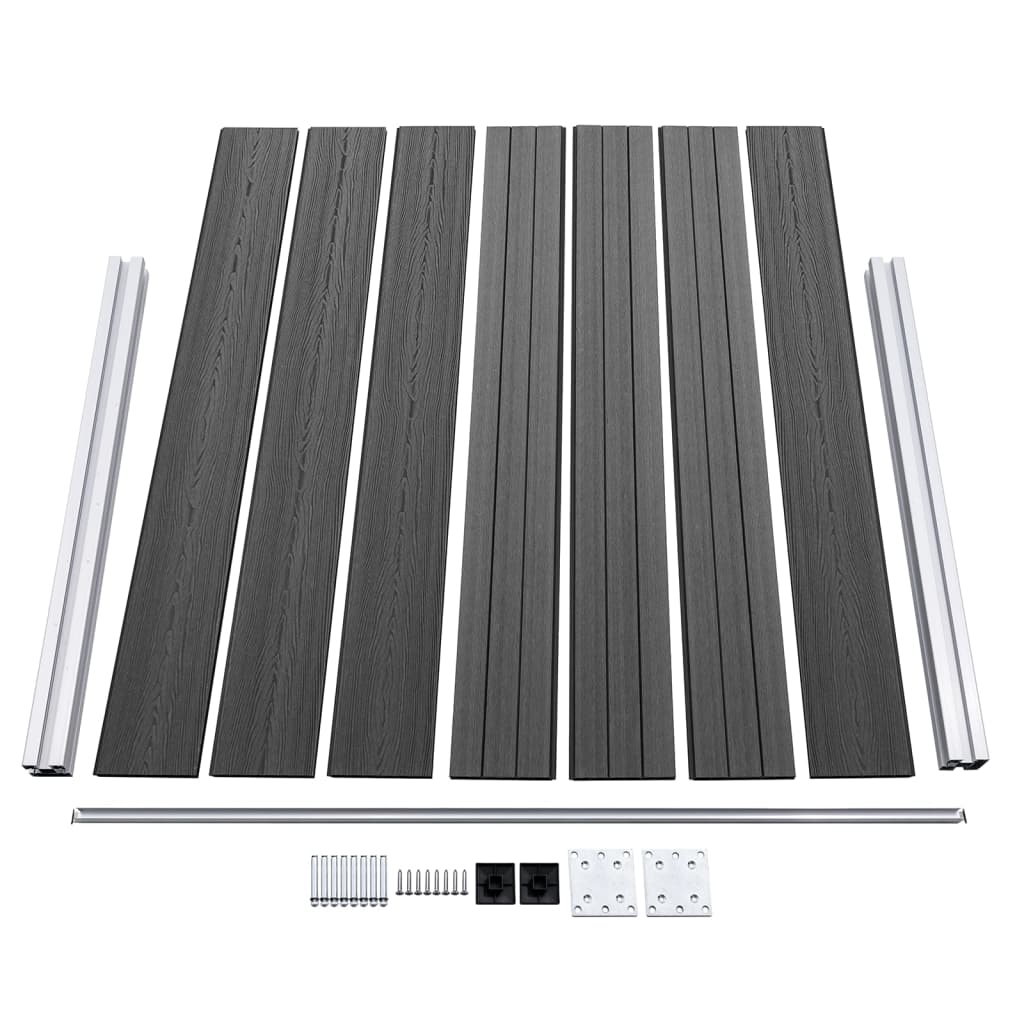 vidaXL Σετ Πάνελ Περίφραξης Μαύρο 526 x 146 εκ. από WPC