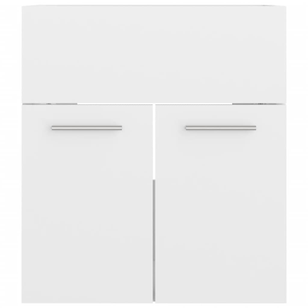 vidaXL Σετ Επίπλων Μπάνιου Γυαλιστερό Λευκό από Μοριοσανίδα