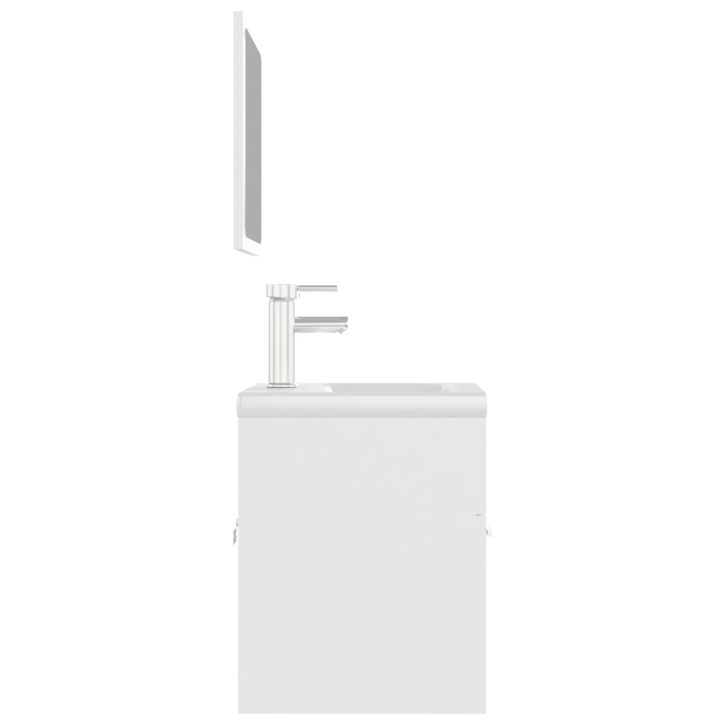 vidaXL Σετ Επίπλων Μπάνιου Λευκό από Μοριοσανίδα