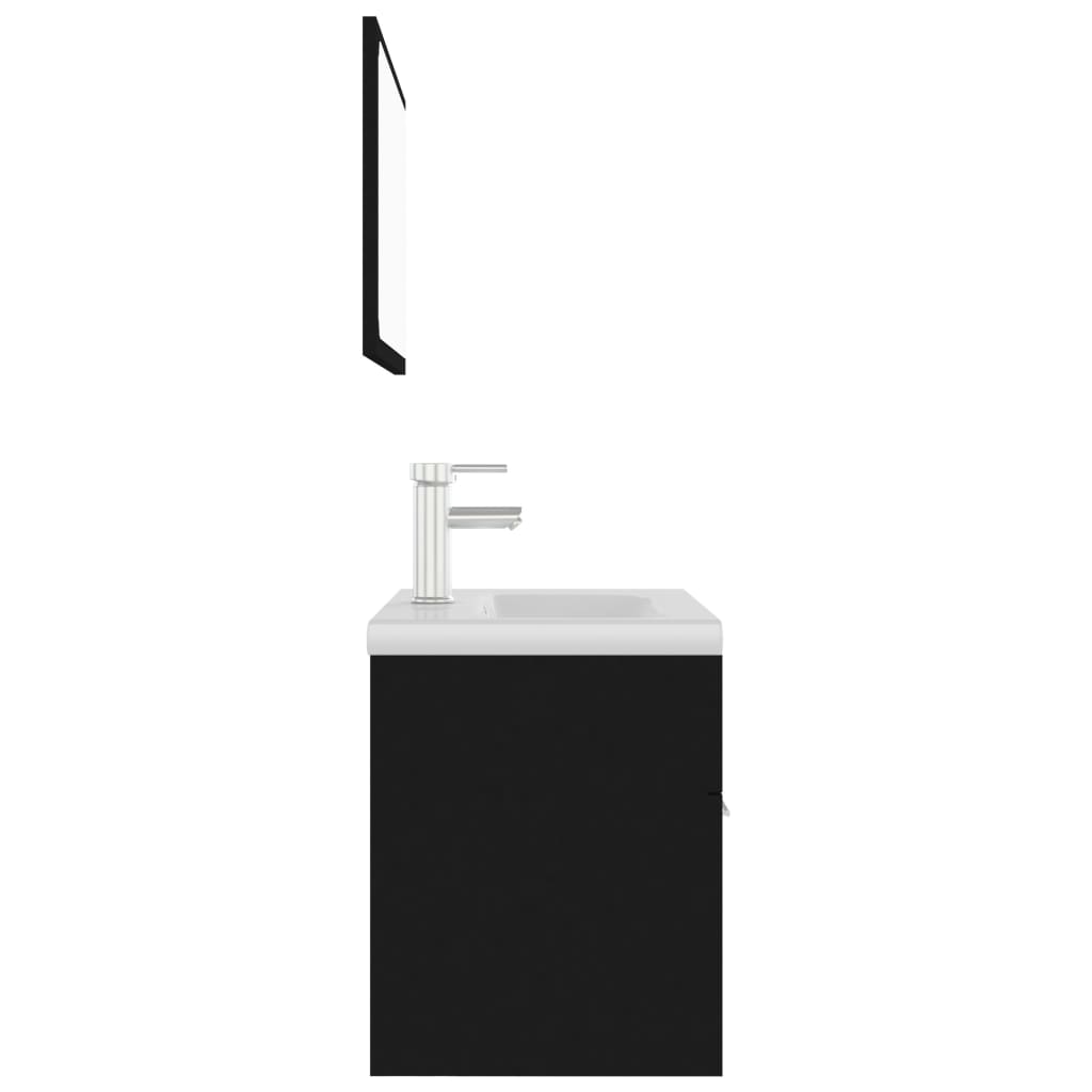 vidaXL Σετ Επίπλων Μπάνιου Μαύρο από Μοριοσανίδα