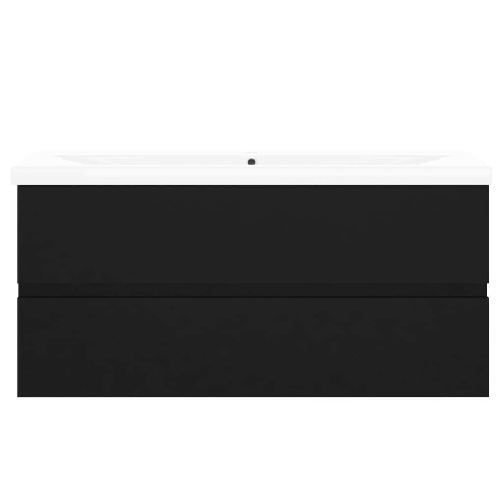 vidaXL Ντουλάπι Μπάνιου με Νιπτήρα Μαύρο από Μοριοσανίδα