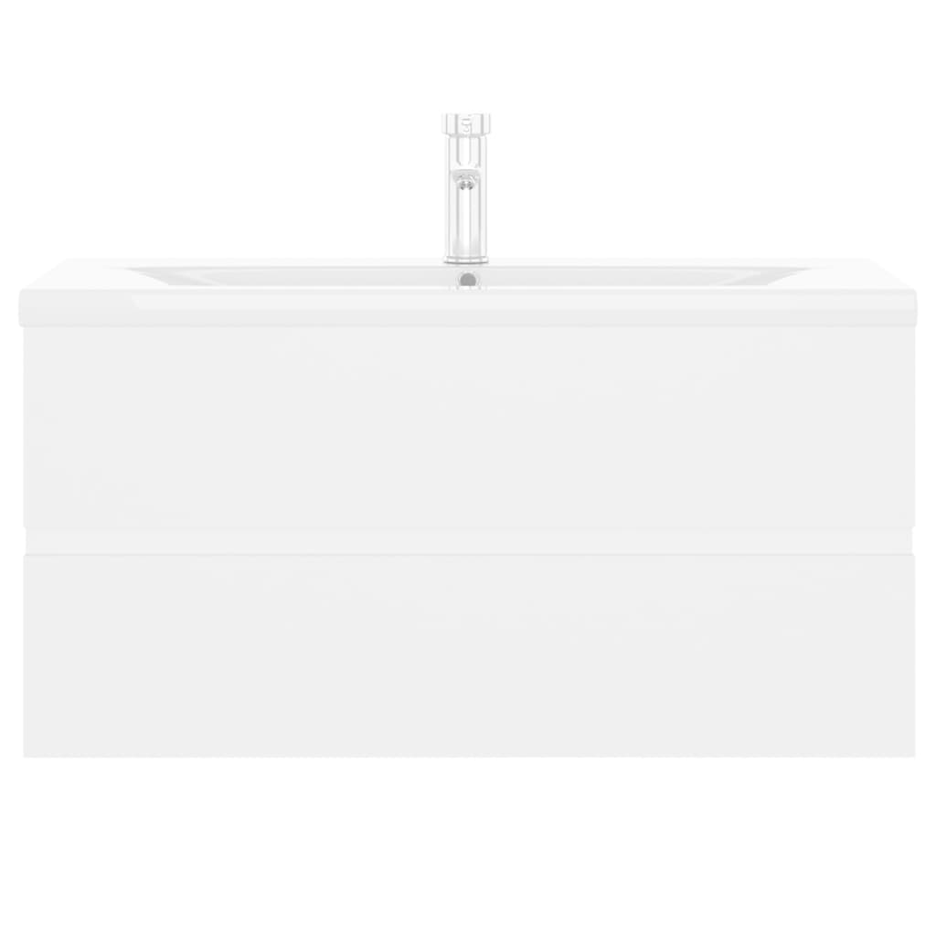 vidaXL Ντουλάπι Μπάνιου με Νιπτήρα Λευκό από Επεξεργασμένο Ξύλο