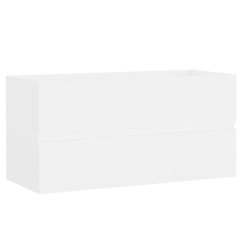 vidaXL Ντουλάπι Μπάνιου με Νιπτήρα Λευκό από Επεξεργασμένο Ξύλο