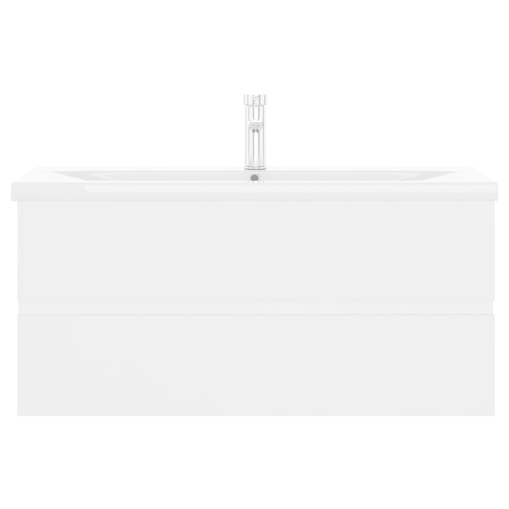 vidaXL Ντουλάπι Μπάνιου με Νιπτήρα Λευκό από Επεξεργασμένο Ξύλο