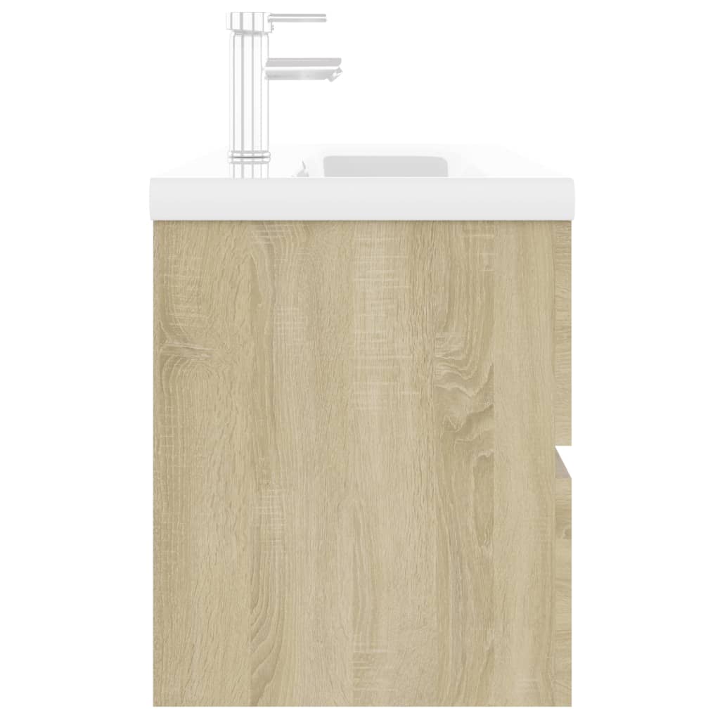 vidaXL Ντουλάπι Μπάνιου με Νιπτήρα Sonoma Δρυς από Επεξεργασμένο Ξύλο