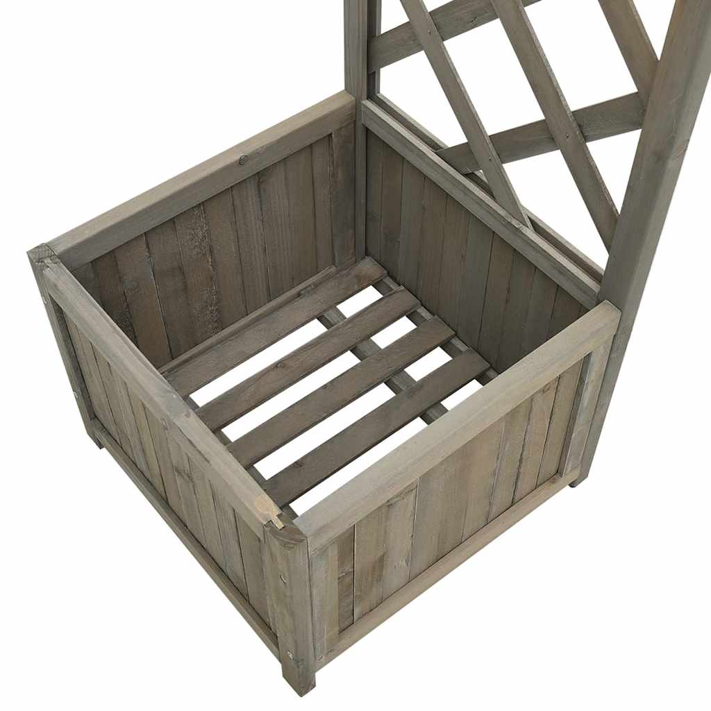 vidaXL Πέργκολα Κήπου με Ζαρντινιέρες Γκρι από Μασίφ Ξύλο Ελάτης