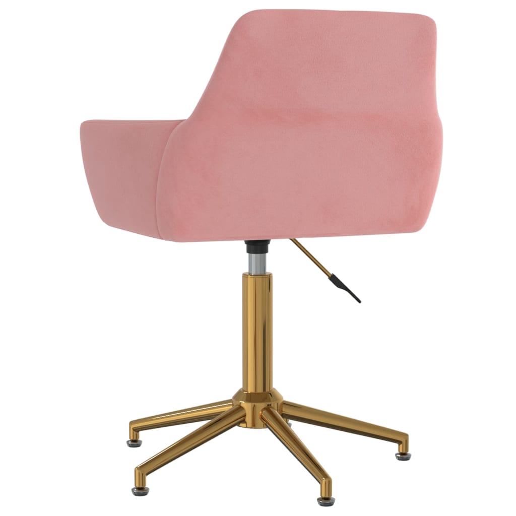 vidaXL Καρέκλες Τραπεζαρίας Περιστρεφόμενες 2 τεμ. Ροζ Βελούδινες