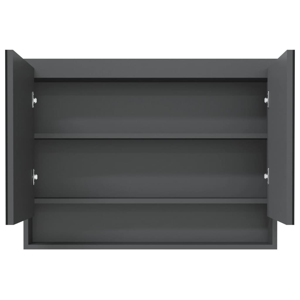 vidaXL Ντουλάπι Μπάνιου με Καθρέφτη 80x15x60 εκ. Γκρι από MDF