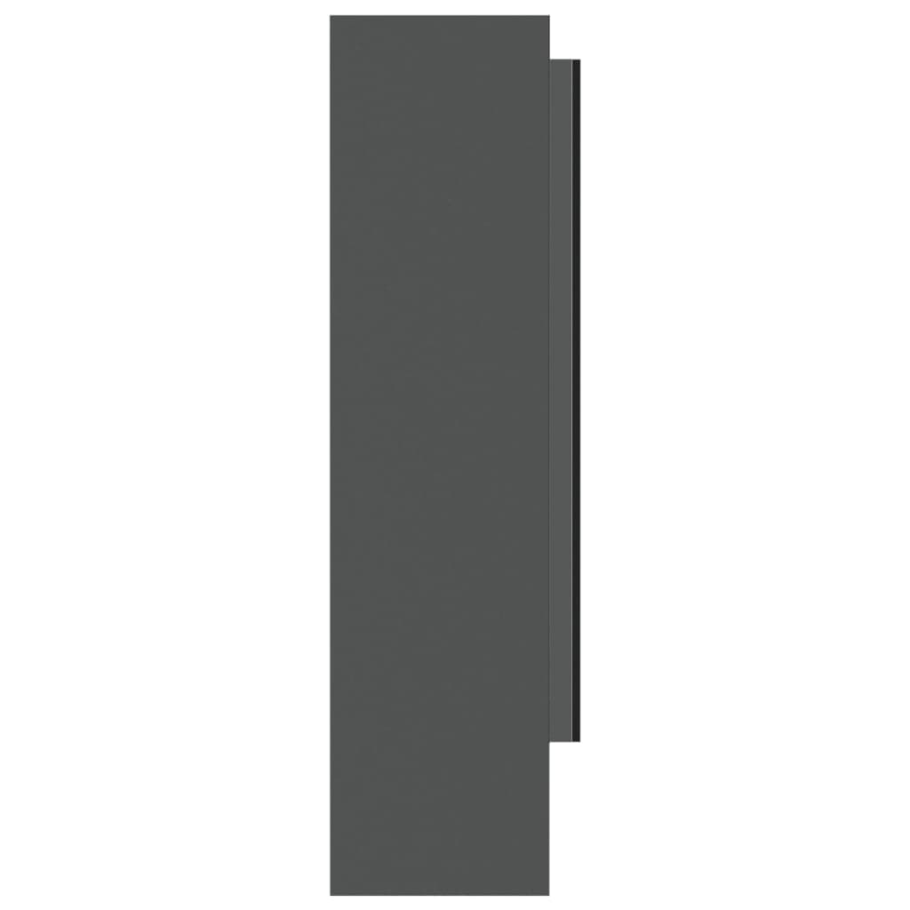 vidaXL Ντουλάπι Μπάνιου με Καθρέφτη 80x15x60 εκ. Γκρι από MDF