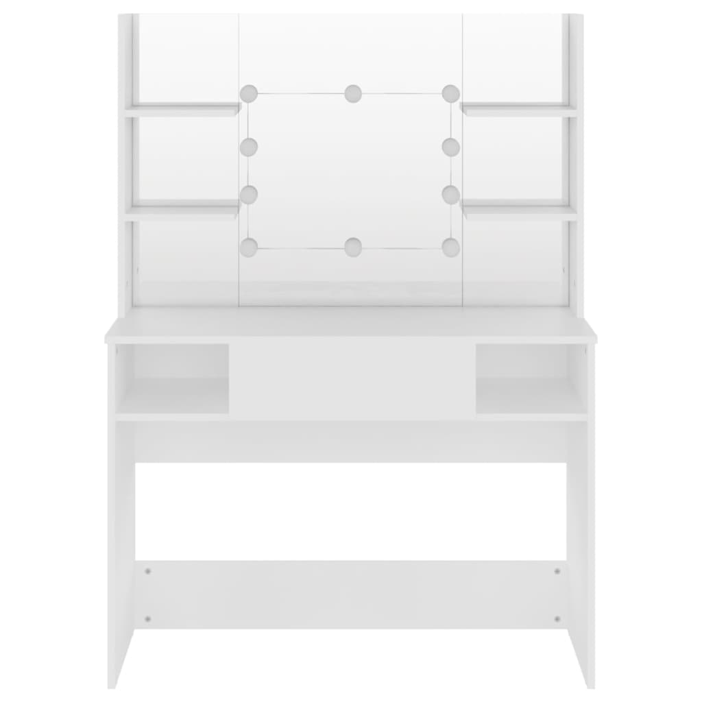 vidaXL Έπιπλο Μακιγιάζ με Φωτισμό LED Λευκό 100 x 40 x 135 εκ. από MDF