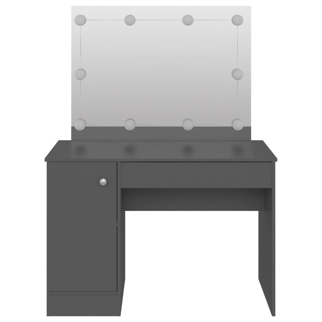 vidaXL Έπιπλο Μακιγιάζ με Φωτισμό LED Γκρι 110 x 55 x 145 εκ. από MDF