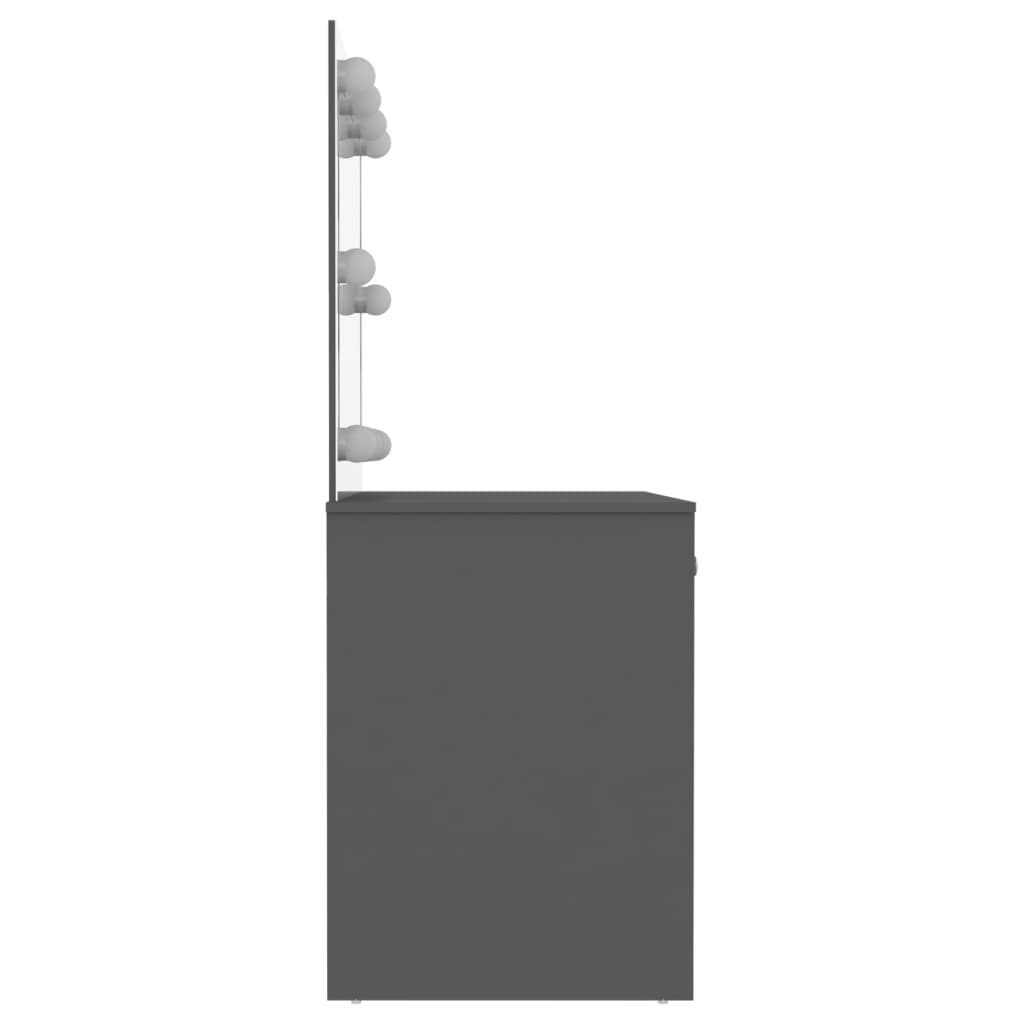 vidaXL Έπιπλο Μακιγιάζ με Φωτισμό LED Γκρι 110 x 55 x 145 εκ. από MDF
