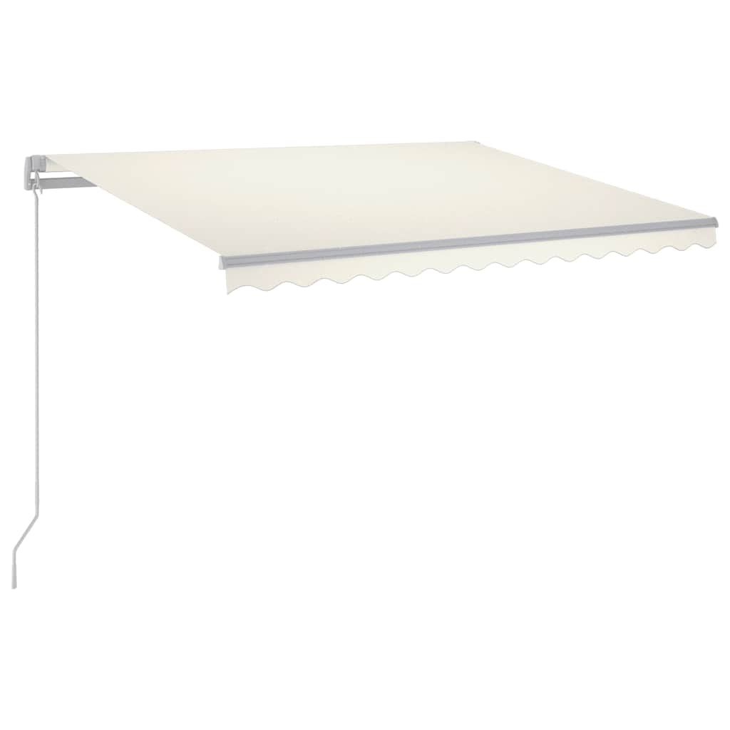 vidaXL Τέντα Συρόμενη Χειροκίνητη με LED Κρεμ 300 x 250 εκ.