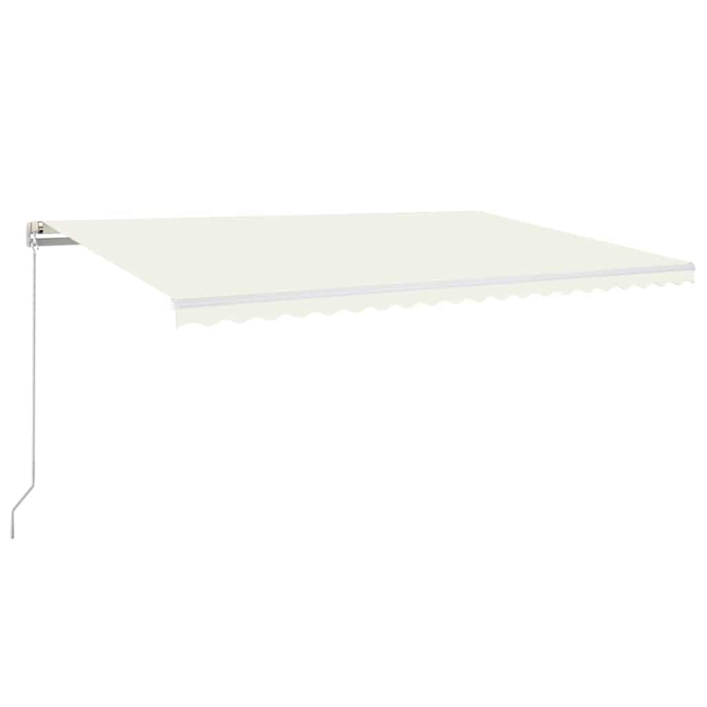 vidaXL Τέντα Συρόμενη Χειροκίνητη με LED Κρεμ 500 x 300 εκ.