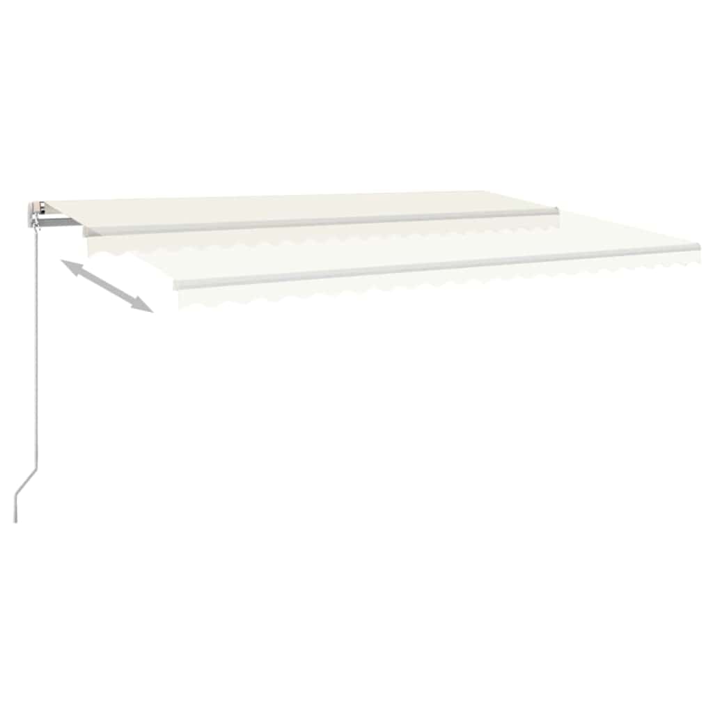 vidaXL Τέντα Συρόμενη Χειροκίνητη με LED Κρεμ 500 x 300 εκ.