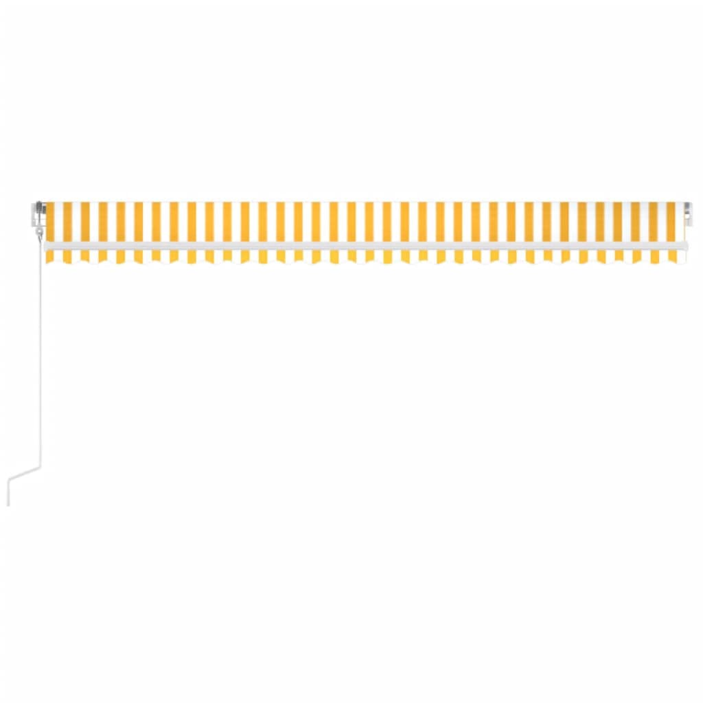 vidaXL Τέντα Αυτόματη με LED&Αισθητήρα Ανέμου Κίτρινο/Λευκό 600x300εκ.