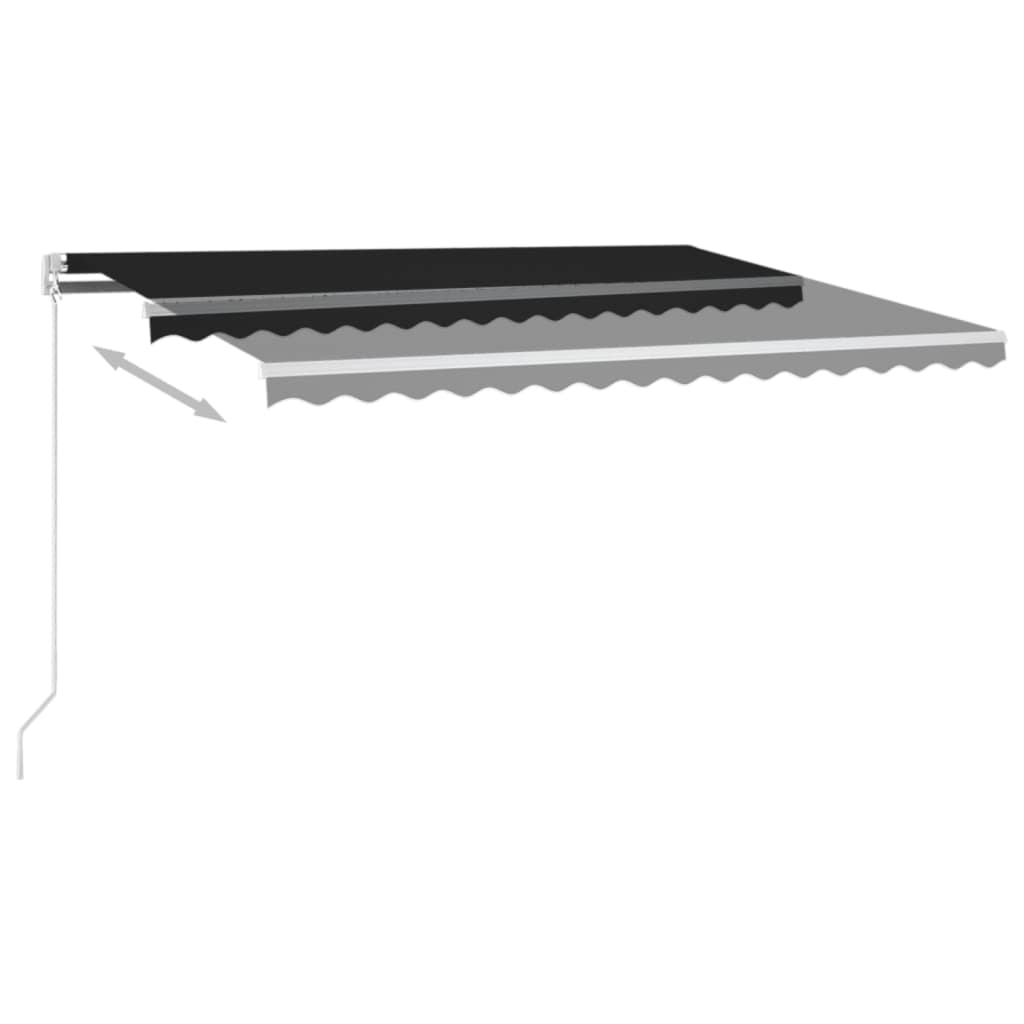 vidaXL Τέντα Συρόμενη Χειροκίνητη Ανθρακί 450 x 350 εκ.