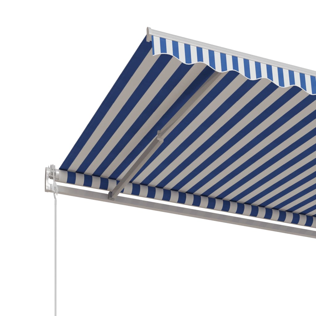 vidaXL Τέντα Συρόμενη Αυτόματη Μπλε / Λευκό 450 x 350 εκ.