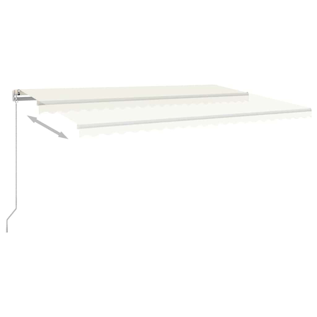 vidaXL Τέντα Συρόμενη Χειροκίνητη με LED Κρεμ 500 x 350 εκ.