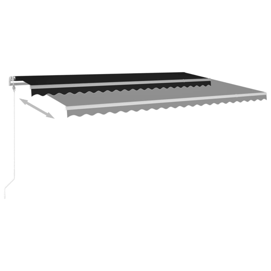 vidaXL Τέντα Συρόμενη Αυτόματη Ανθρακί 500x350 εκ.