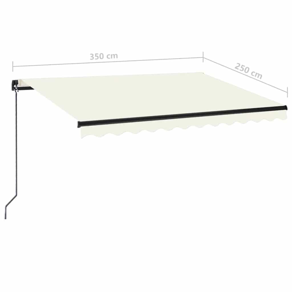 vidaXL Τέντα Συρόμενη Χειροκίνητη Κρεμ 350 x 250 εκ.