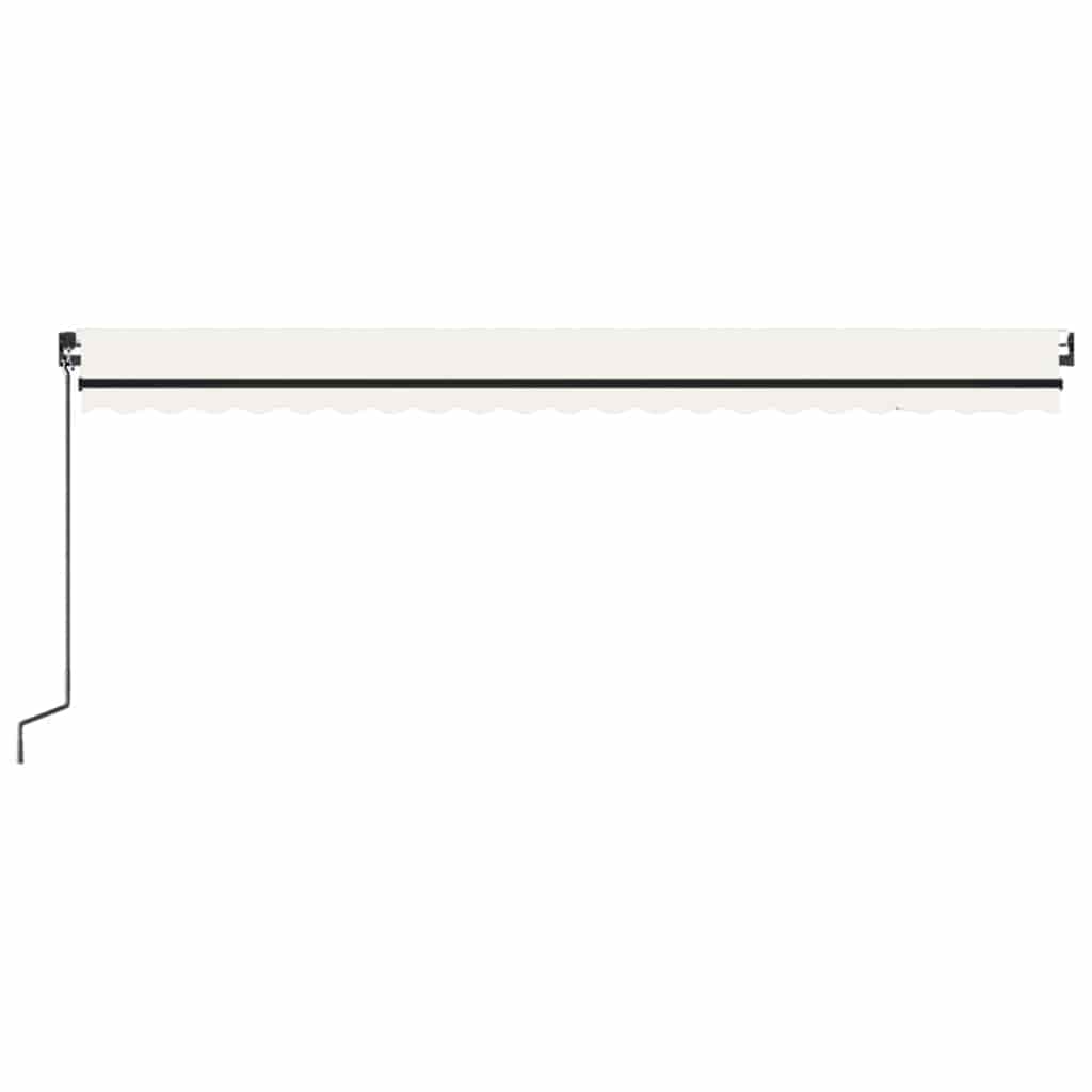 vidaXL Τέντα Συρόμενη Χειροκίνητη με LED Κρεμ 500 x 300 εκ.