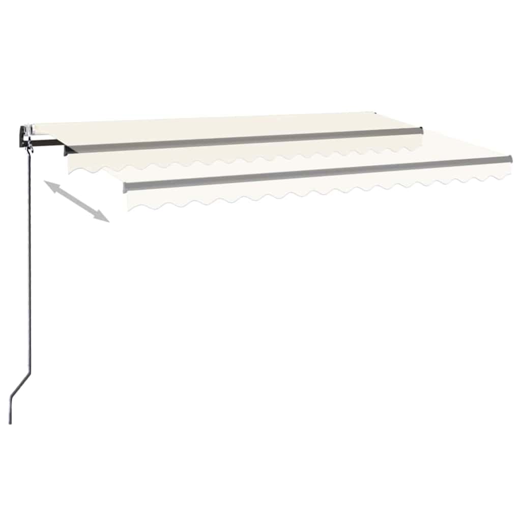 vidaXL Τέντα Αυτόματη με LED & Αισθητήρα Ανέμου Κρεμ 500 x 300 εκ.