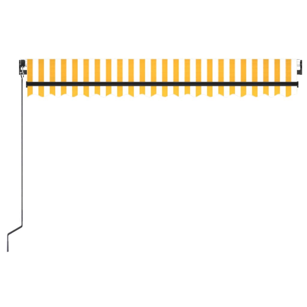 vidaXL Τέντα Συρόμενη Χειροκίνητη με LED Κίτρινο / Λευκό 400 x 350 εκ.