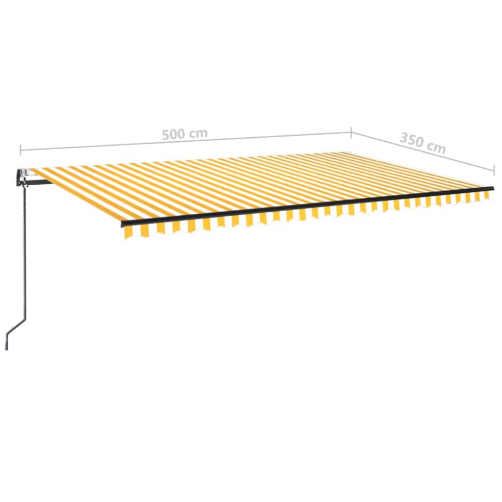 vidaXL Τέντα Συρόμενη Αυτόματη Κίτρινο / Λευκό 500x350 εκ.