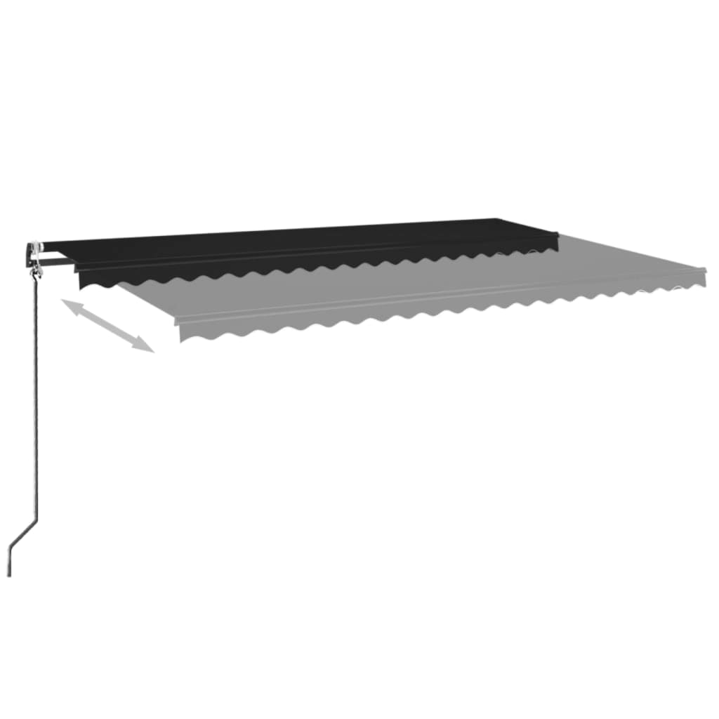 vidaXL Τέντα Αυτόματη με LED & Αισθητήρα Ανέμου Ανθρακί 500x350 εκ.